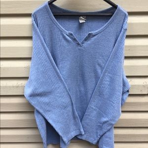 Women’s Plus Size Knit Sweater Light Blue